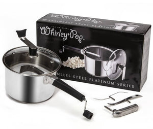 Éclateur de maïs soufflé Whirley Pop en acier inoxydable de la série Platinum