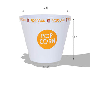 5 Piece Yellow Popcorn Rim Popcorn Bucket Set