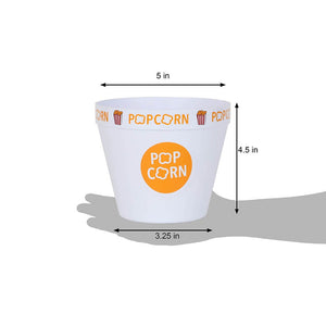 5 Piece Yellow Popcorn Rim Popcorn Bucket Set