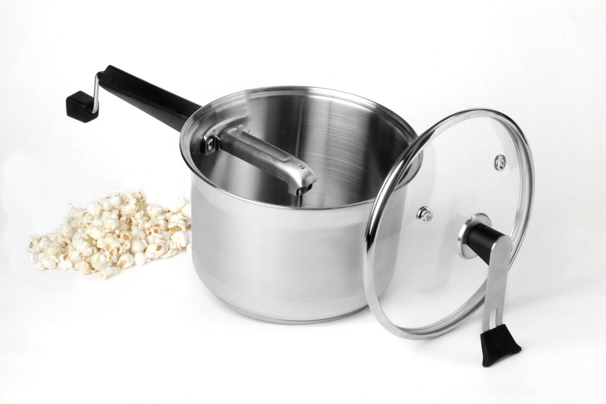 Éclateur de maïs soufflé Whirley Pop en acier inoxydable de la série Platinum