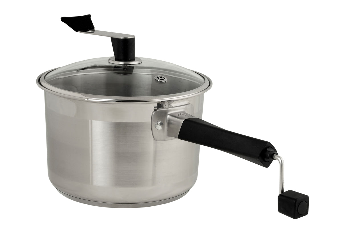 Éclateur de maïs soufflé Whirley Pop en acier inoxydable de la série Platinum